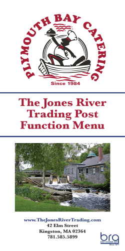 The Jones River Trading Post Function Menu www.TheJonesRiverTrading.com