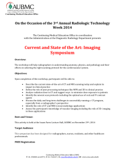 On the Occasion of the 3 Annual Radiologic Technology Week 2014