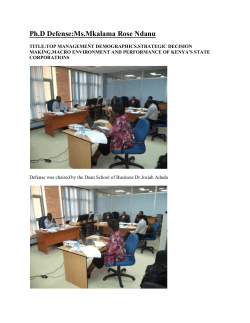 Ph.D Defense:Ms.Mkalama Rose Ndanu