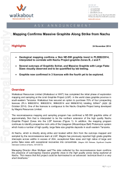 Mapping Confirms Massive Graphite Along Strike from Nachu Highlights