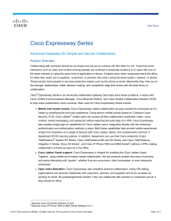 Cisco Expressway Series Advanced Gateways for Simple and Secure Collaboration Product Overview