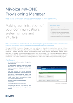 MiVoice MX-ONE Provisioning Manager Making administration of your communications