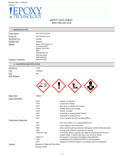 SAFETY DATA SHEET EPO-TEK OG133-8 1. IDENTIFICATION