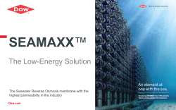 SEAMAXX  The Low-Energy Solution The Seawater Reverse Osmosis membrane with the