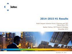 2014-2015 H1 Results