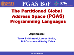 PGAS BoF (PGAS) The Partitioned Global Address Space
