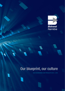 Our blueprint, our culture B OUR BUSINESSES AND PRODUCTS 2014 – 2015
