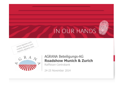 AGRANA Beteiligungs-AG Roadshow Munich &amp; Zurich Raiffeisen Centrobank 24-25 November 2014