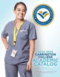 ACADEMIC  CATALOG 2014-2015 CARRINGTON