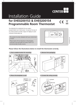 Installation Guide for EHE0200153 &amp; EHE0200154 Programmable Room Thermostat