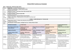 CSUed 2014 Conference Schedule  DAY 1  Wednesday, 19th November 2014