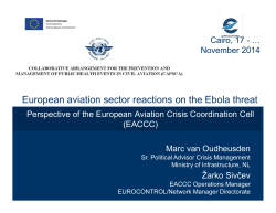 European aviation sector reactions on the Ebola threat (EACCC) Marc van Oudheusden