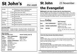 St John’s St John the Evangelist 23 November