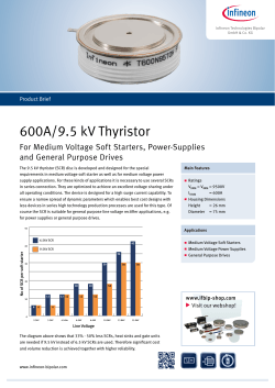 600A/9.5 kV Thyristor For Medium Voltage Soft Starters, Power-Supplies Product Brief