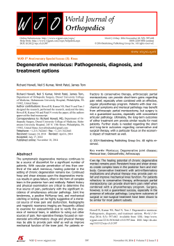 Degenerative meniscus: Pathogenesis, diagnosis, and treatment options