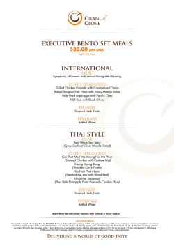 executive bento set meals international $30.00 per pax
