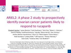 ARIEL2: A phase 2 study to prospectively respond to rucaparib