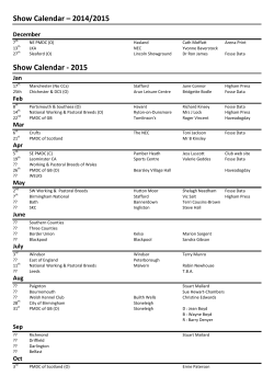 Show Calendar – 2014/2015 December