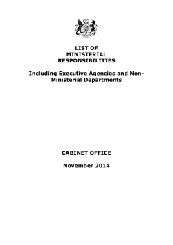 LIST OF MINISTERIAL RESPONSIBILITIES
