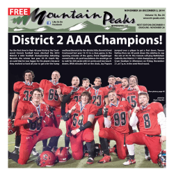 District 2 AAA Champions! FREE NOVEMBER 20-DECEMBER 3, 2014