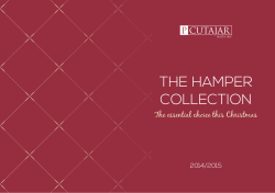 THE HAMPER COLLECTION The essential choice this Christmas 2014/2015