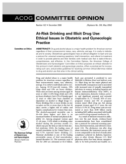 ACOG COMMITTEE OPINION At-Risk Drinking and Illicit Drug Use: