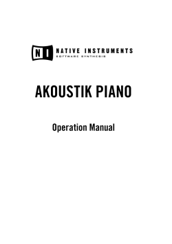 AKOUSTIK PIANO  Operation Manual