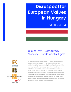 Disrespect for European Values in Hungary 2010-2014