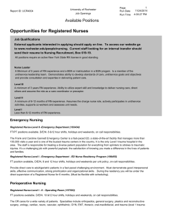 Opportunities for Registered Nurses Available Positions