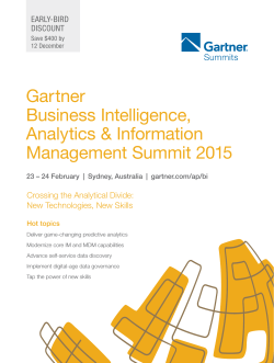 Gartner Business Intelligence, Analytics &amp; Information Management Summit 2015