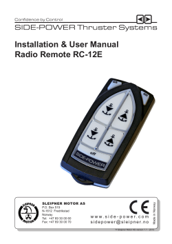 Installation &amp; User Manual Radio Remote RC-12E