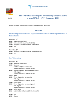 The 7 NorPEN meeting and pre-meeting course on causal
