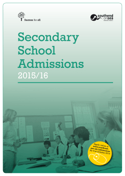Secondary School Admissions 2015/16