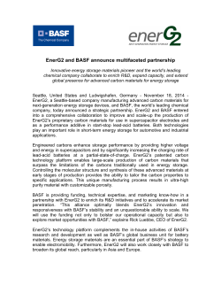 EnerG2 and BASF announce multifaceted partnership