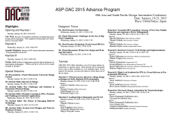 ASP-DAC 2015 Advance Program