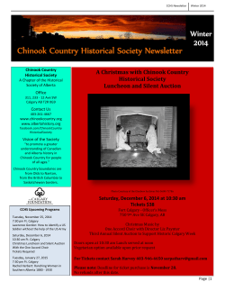 Chinook Country Historical Society Newsletter 2014 Winter