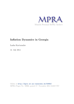 Inflation Dynamics in Georgia Munich Personal RePEc Archive Lasha Kavtaradze 12. July 2014