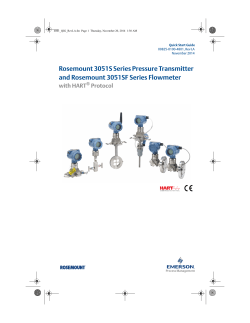 Rosemount 3051S Series Pressure Transmitter and Rosemount 3051SF Series Flowmeter with HART Protocol
