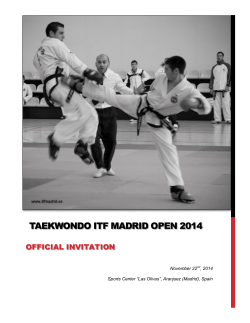 TAEKWONDO ITF MADRID OPEN 2014 OFFICIAL INVITATION November 22