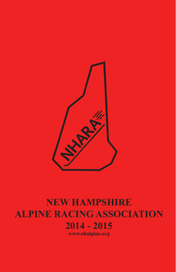 NEW HAMPSHIRE ALPINE RACING ASSOCIATION 2014 - 2015 www.nhalpine.org