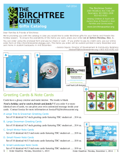 Gifts Catalog Fall 2014 The Birchtree Center www.birchtreecenter.org