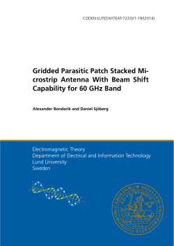 Gridded Parasitic Patch Stacked Mi- crostrip Antenna With Beam Shift Electromagnetic Theory