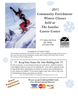 2015 Community Enrichment Winter Classes