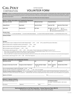 VOLUNTEER FORM Cal Poly Corporation