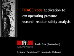 TRACE code application to low operating pressure research reactor safety analysis