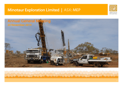 Annual General Meeting Minotaur Exploration Limited  | MEP ASX: