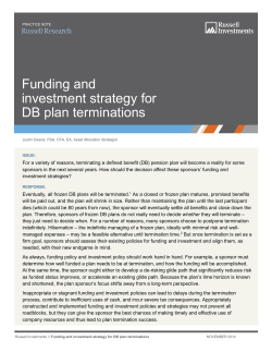 Funding and investment strategy for DB plan terminations