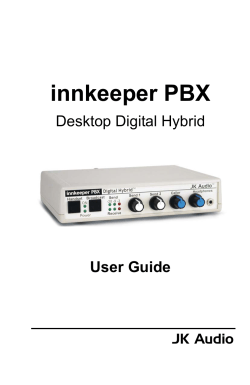 innkeeper PBX Desktop Digital Hybrid User Guide JK Audio