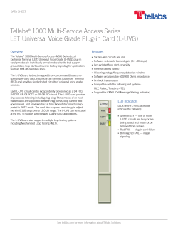 Tellabs 1000 Multi-Service Access Series LET Universal Voice Grade Plug-in Card (L-UVG) Overview
