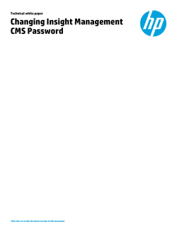 Changing Insight Management CMS Password  Technical white paper